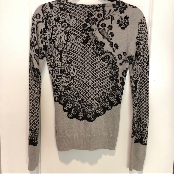 Beautiful Grey and Black Cardigan Sweater - Picture 7 of 7